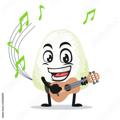 vector illustration of onigiri mascot or character