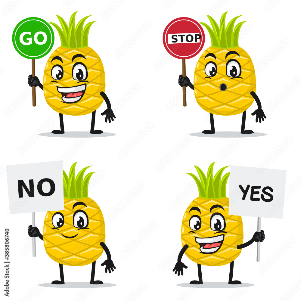 vector illustration of pineapple mascot or character vector illustration of pineapple mascot or character