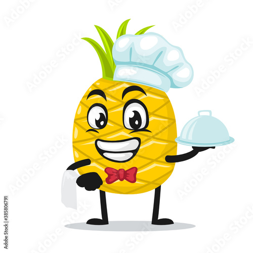 vector illustration of pineapple mascot or character