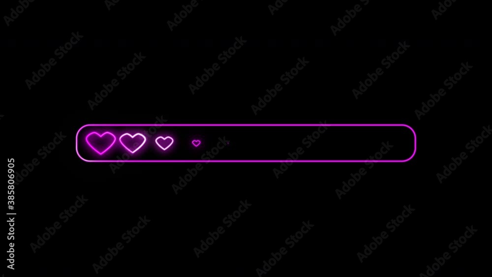 Retro Stroke Love Loading Neon Animation on black background Retro Stroke Love Loading Neon Animation on black background
