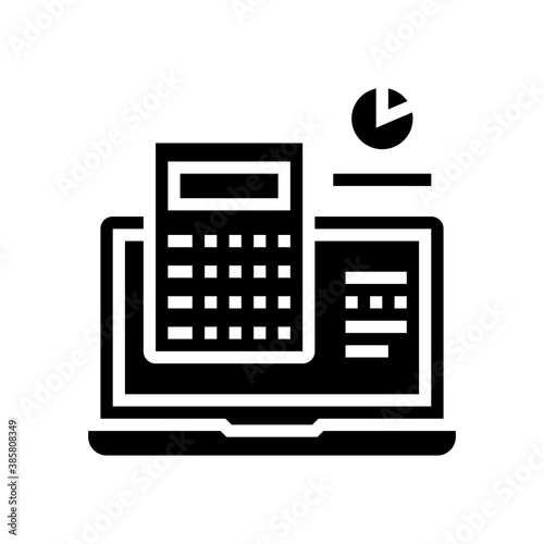 computer calculator glyph icon vector. computer calculator sign. isolated contour symbol black illustration