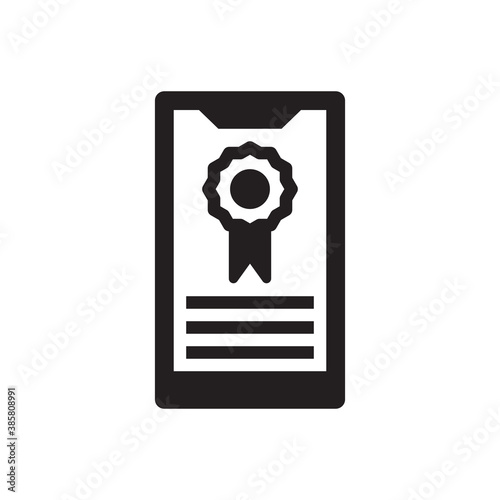 mobile certificate icon - Diploma icon - award icon - guarantee icon	