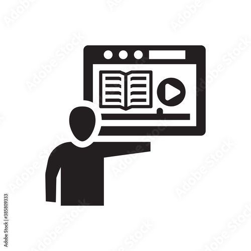 Video lecturer icon - online learning icon	
