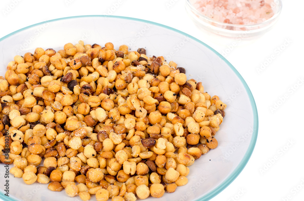 Fried peas with salt, appetizer Fried peas with salt, appetizer