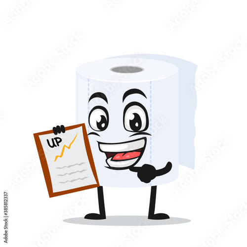 vector illustration of roll toilet paper mascot or character