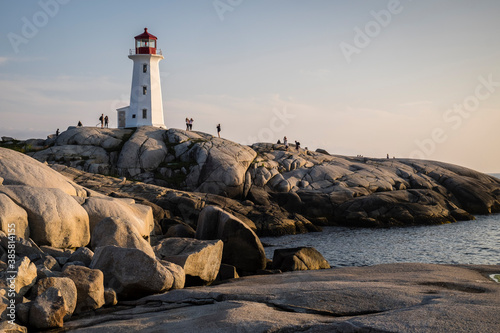 View of people at Peggys Cove