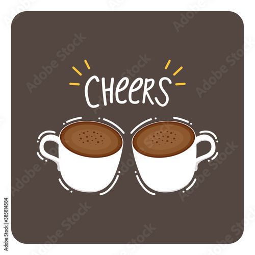 Coffee poster design. Coffee cup cartoon vector. Coffee menu vector.