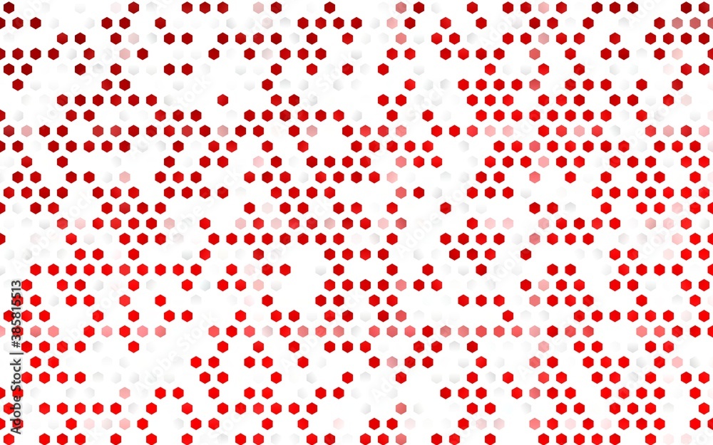 Light Red vector layout with hexagonal shapes. Light Red vector layout with hexagonal shapes.