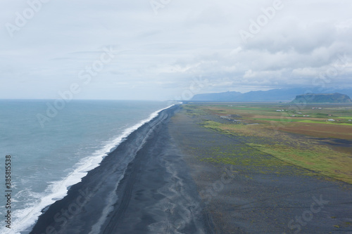 Reynisfjara lava beach view, south Iceland landscape © elleonzebon