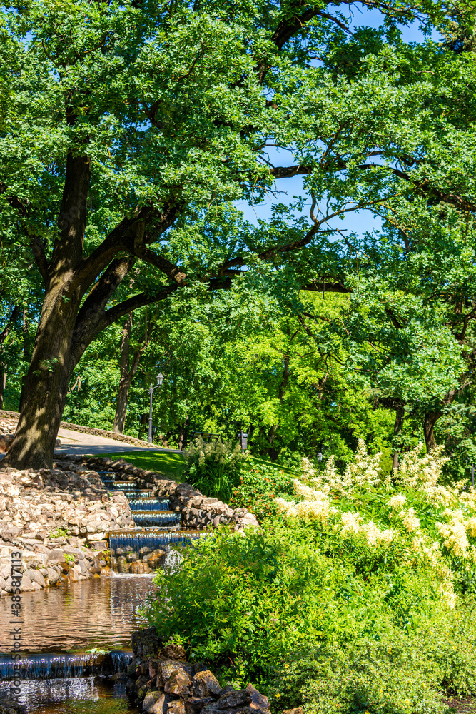 Obraz premium View of the Bastion Hill Park in summer, Riga, Latvia