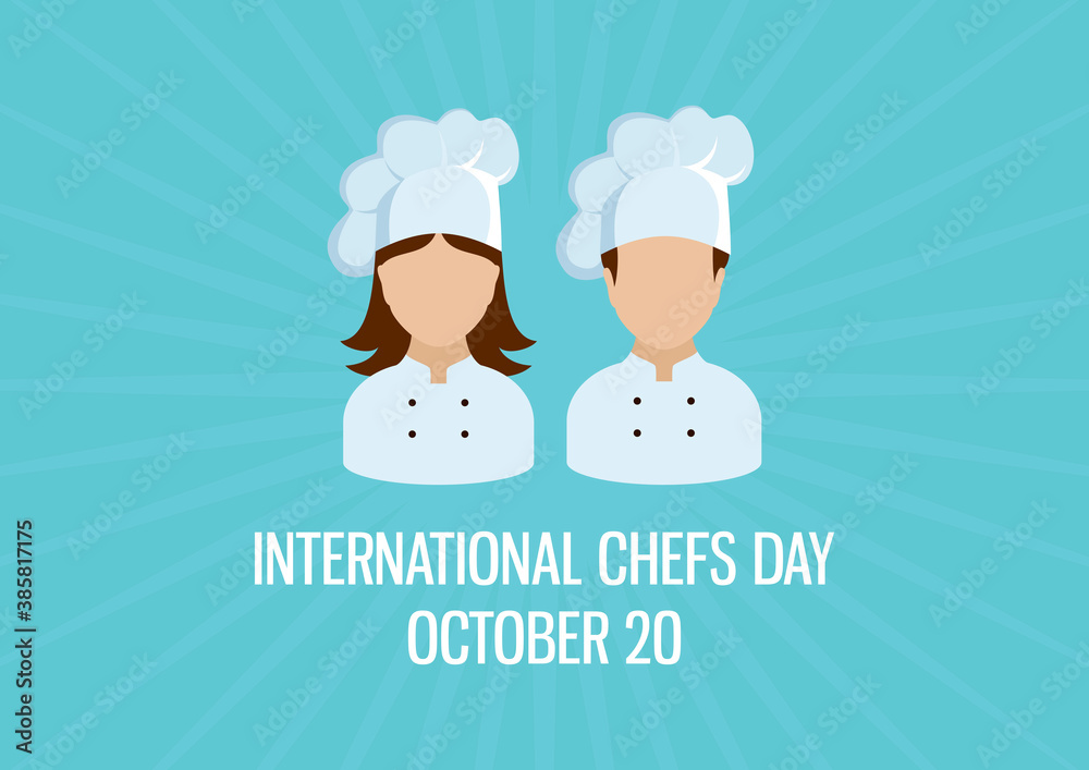 International Chefs Day vector. Female and male chef icon vector. Woman and man chef abstract icon vector. Chefs Day Poster, October 20. Important day