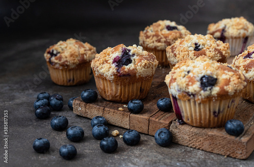 Fresh Blueberry muffins with blueberries
