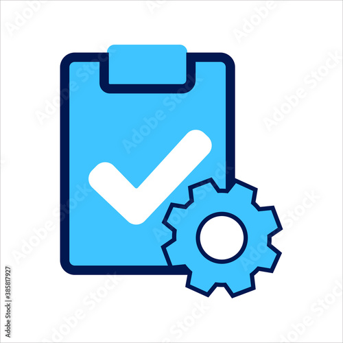 setting icon. setting with task symbol. Concept of task management. Vector illustration, vector icon concept.