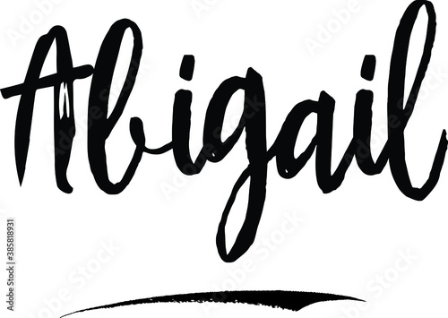  Abigail-Female name Modern Brush Calligraphy on White Background photo