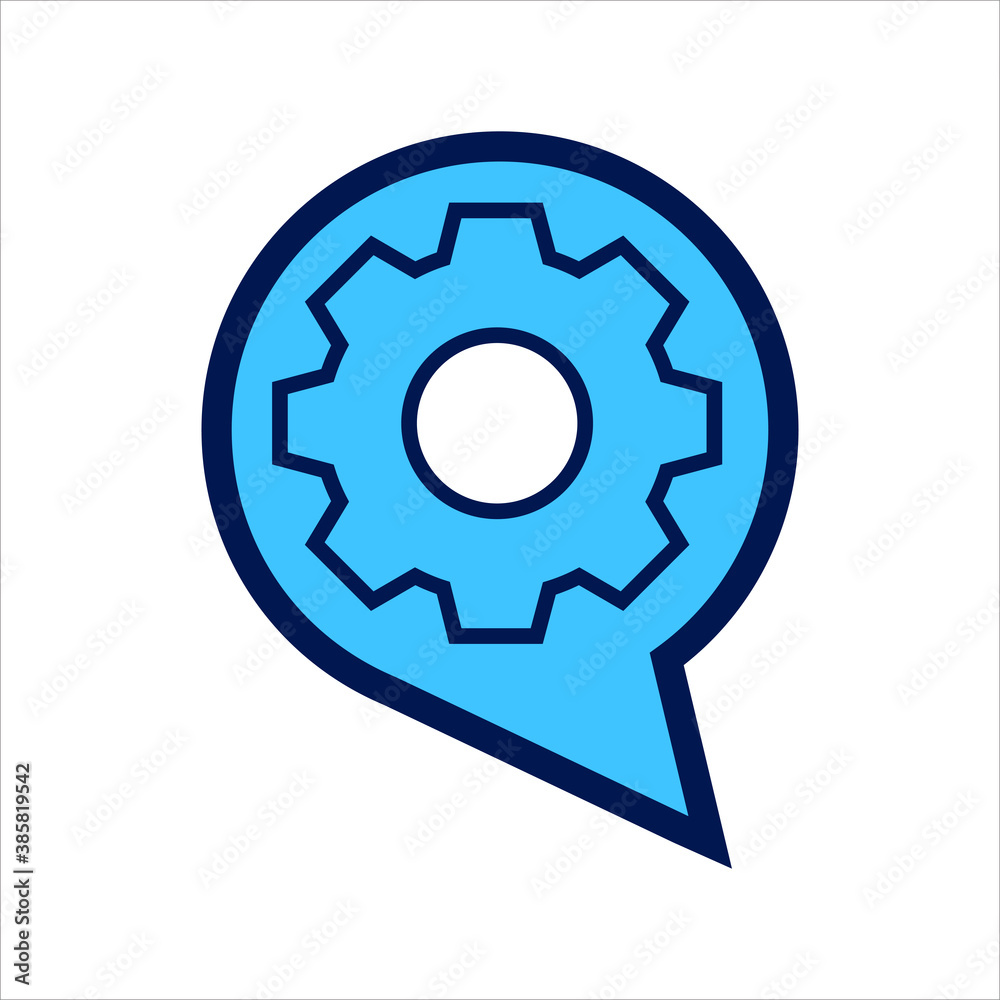 setting icon. setting with chat symbol. Concept of chat / message  . Vector illustration, vector icon concept.
