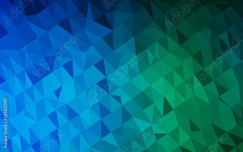 Dark Blue, Green vector low poly texture.