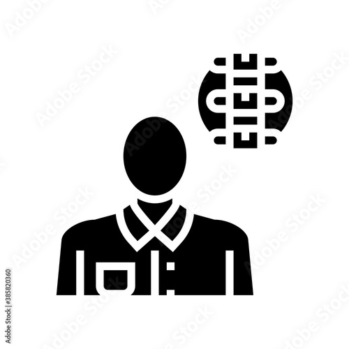 rheumatology medical specialist glyph icon vector. rheumatology medical specialist sign. isolated contour symbol black illustration
