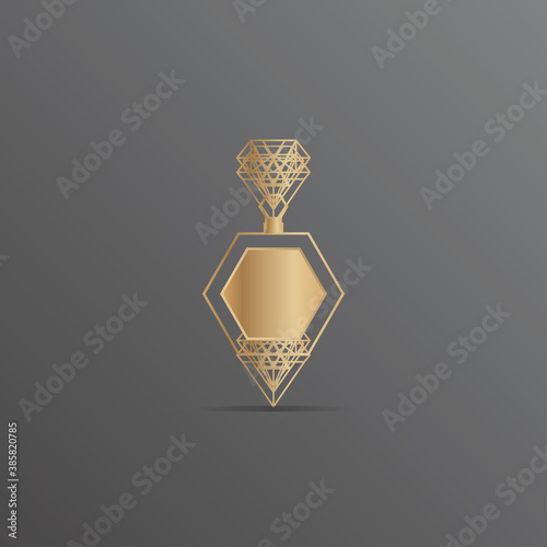 luxury perfume logos, inspirational logos from geometric, diamond and crown can be used for cosmetics spray beauty fragrance business, perfume.