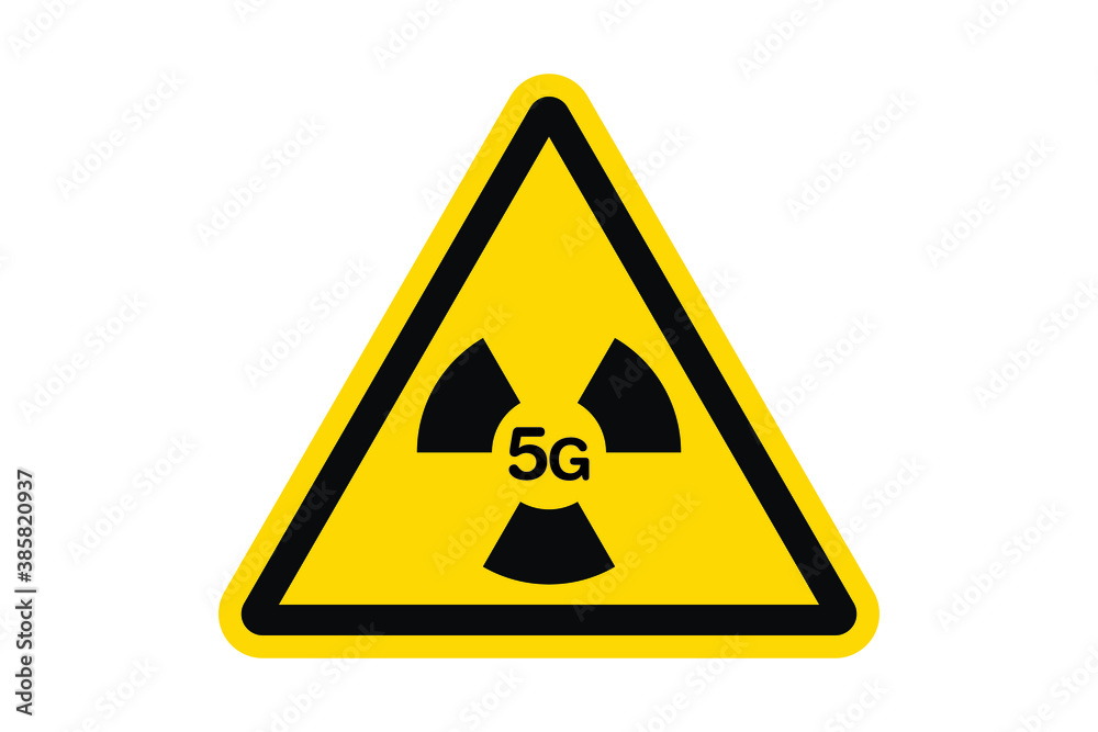 Fototapeta premium Biohazard 5G network vector logo. Warning sign. Vector illustration