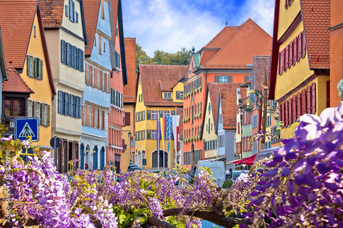 Colorful German facades of historic town of Dinkelsbuhl photo