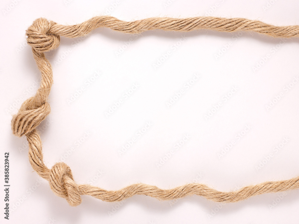 close-up of brown strong rope, frame view isolated close-up of brown strong rope, frame view isolated