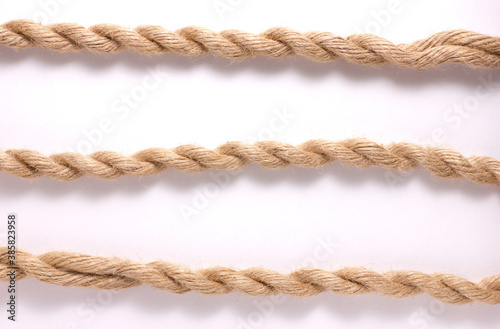 closeup brown strong rope isolated