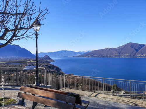 wide panorama of the Lake Maggiore from the belvedere of Brezzo di Bedero photo