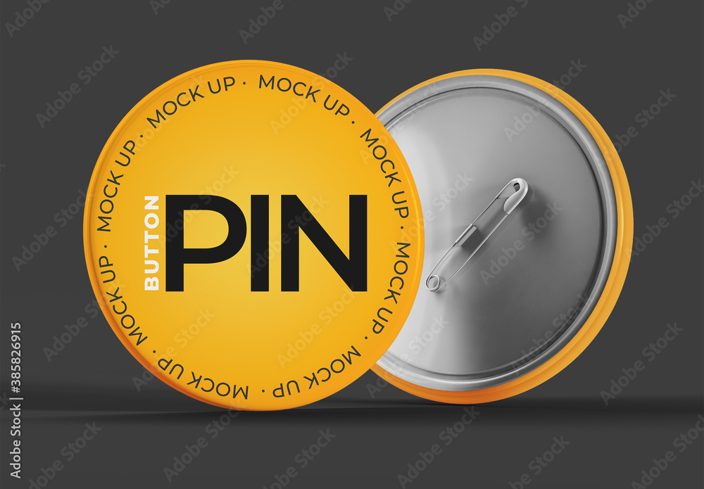 Button Pin Mockup Stock Template | Adobe Stock