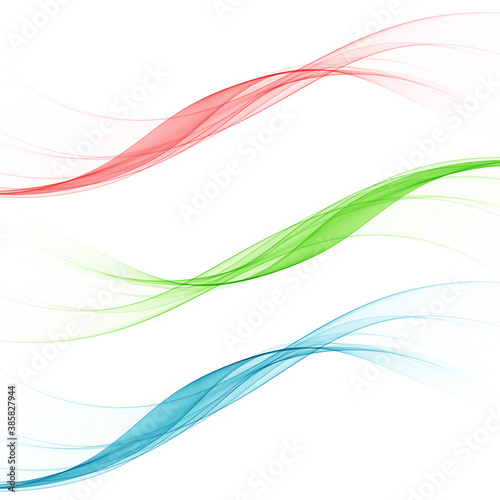 Colored abstract waves. Banner layout. Presentation template. Set of waves. eps 10