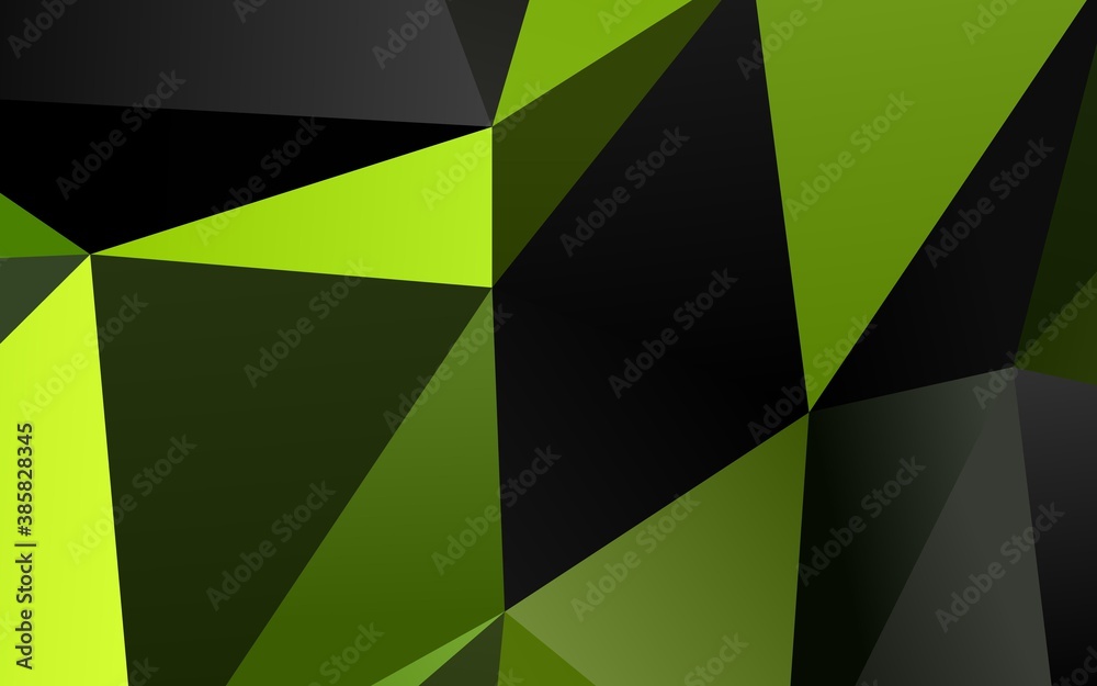 Dark Green vector shining triangular template. Dark Green vector shining triangular template.