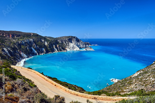 Rocky coast at Petani Bay on the island of Kefalonia