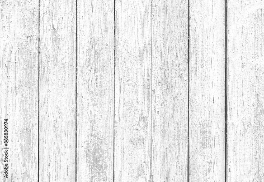 Naklejka premium Wooden gray surface made of planks. Old retro background, top view. horizontal photo. High quality photo