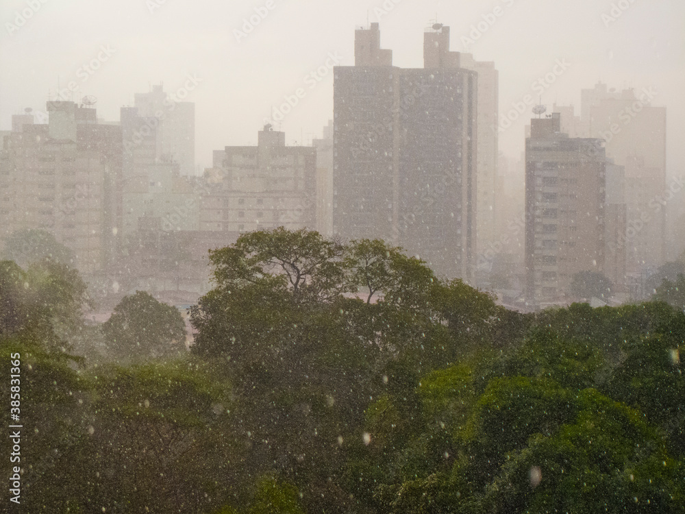 Fototapeta premium cityscape with rain