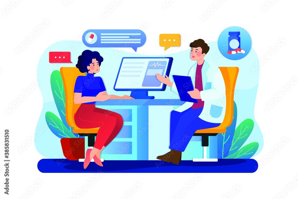 Healthcare & Medical Vector Illustration concept. Can use for web banner, infographics, hero images. Flat illustration isolated on white background.
