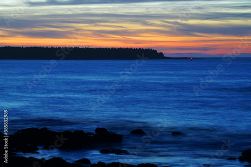 morning twilight sea and colorful sky cloud before sunrise