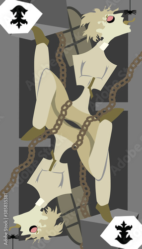 Renfield playing card illustration Dracula character vector