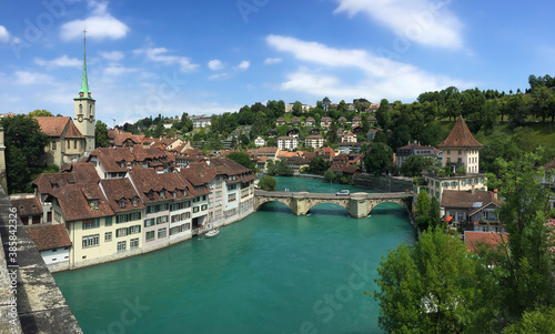 Swiss capital Bern along river Aare