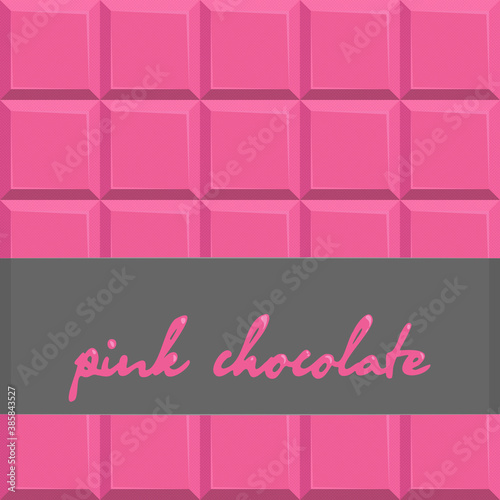 Pink chocolate background. Seamless pattern background with texture of chocolate bars. For tiles, packaging, design.