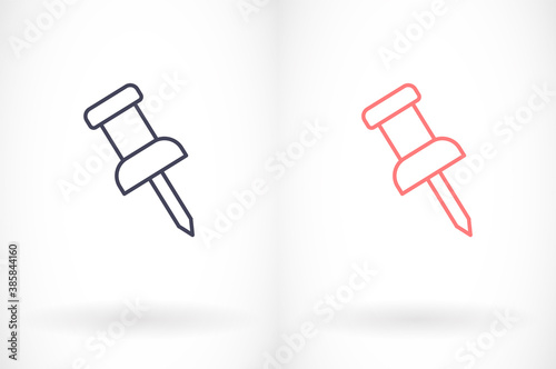 Pushpin line vector. lorem ipsum Flat Design JPG