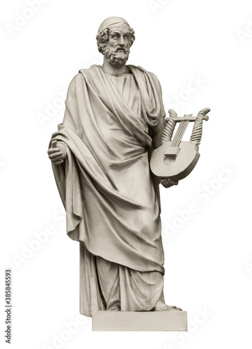 Statue of the great ancient Greek poet Homer photo