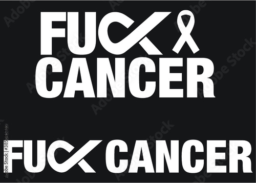 Fuck Cancer vector logo set
