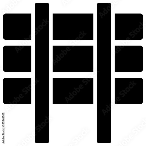 
A glyph icon image denoting billboard 
