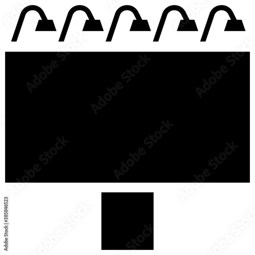 
A glyph icon image denoting billboard 
