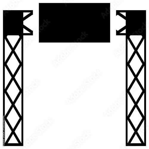 
A glyph icon image denoting billboard 
