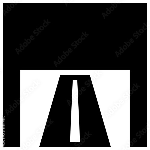 
A glyph icon image denoting billboard 
