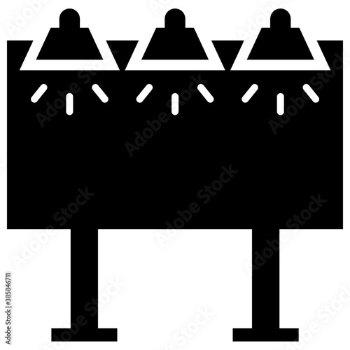 
A glyph icon image denoting billboard 
