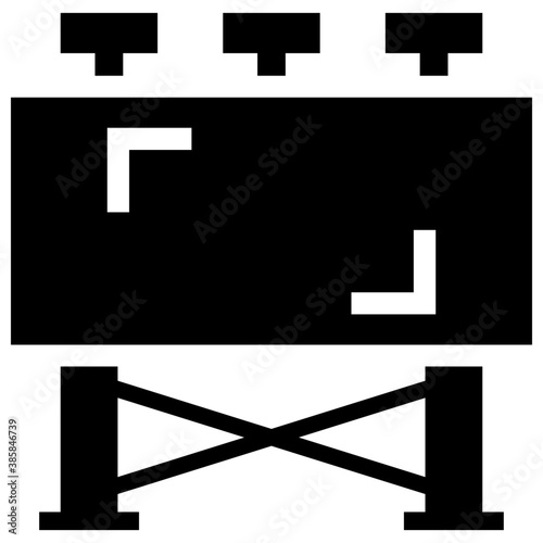 
A glyph icon image denoting billboard 
