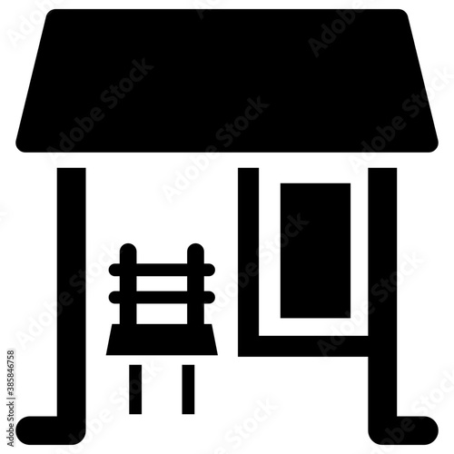 
A glyph icon image denoting billboard 
