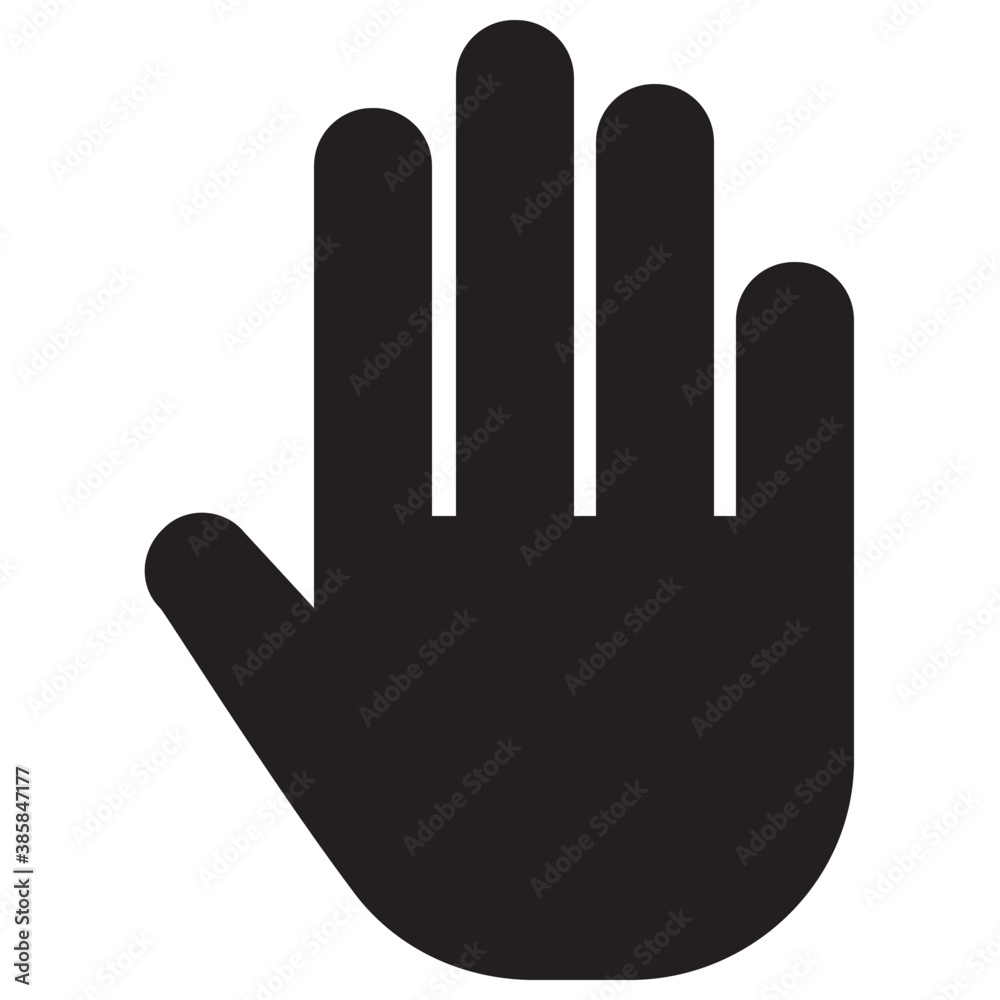 Hand palm raised with stop sign
Hand palm raised with stop sign