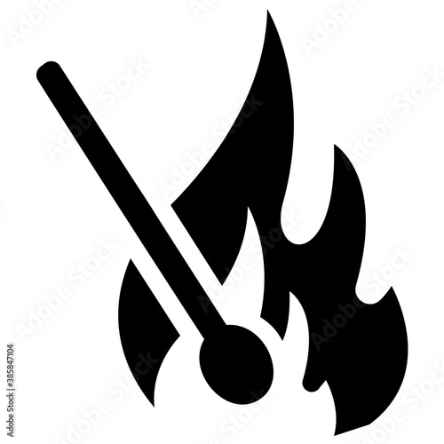 
Stick burning with fire known as matchstick 
